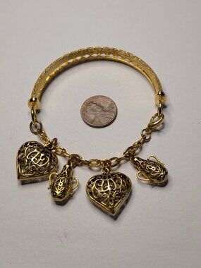 Monet Bolero Gold Tone Charm Bracelet 1962
